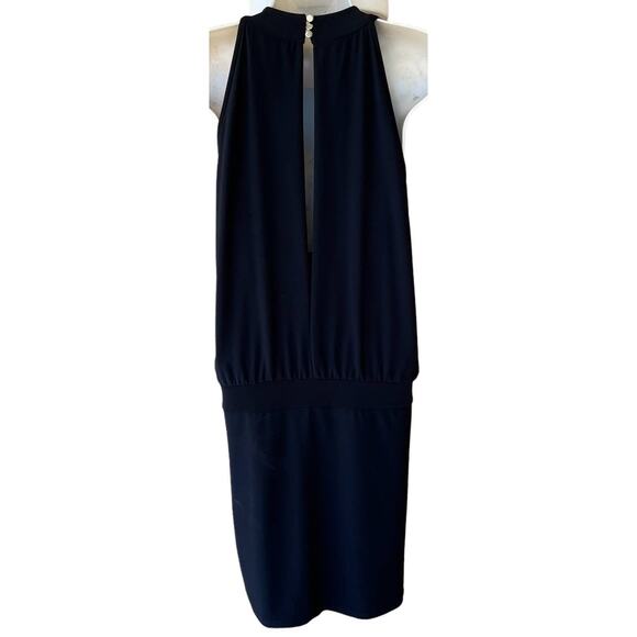 White House Black Market Datey MJ Mini Dress Silver Halter Button Open Back S - Picture 6 of 10